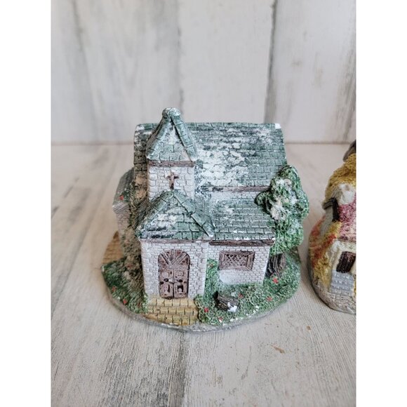 Vintage cobblestone house grass home village accessory xmas set - Picture 2 of 5